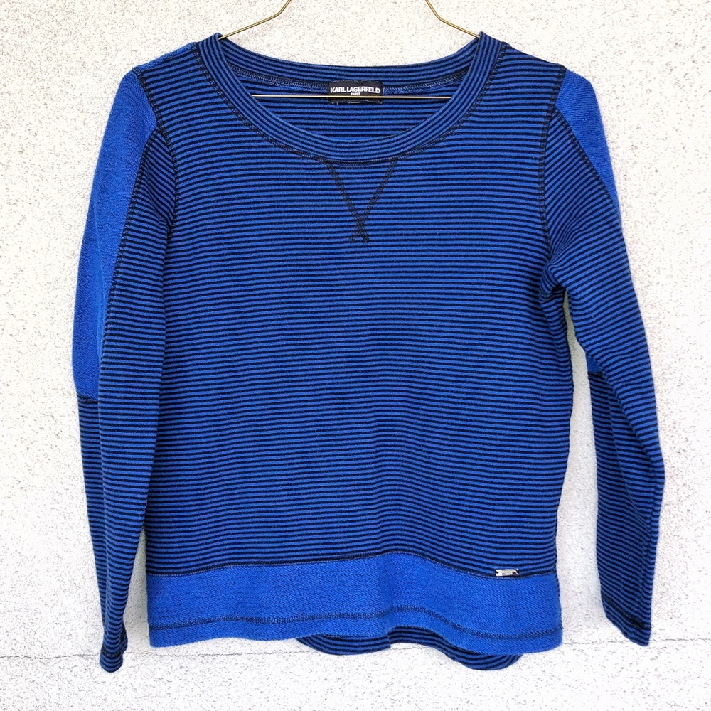 KARL LAGERFELD | Striped Long Sleeve Sweater